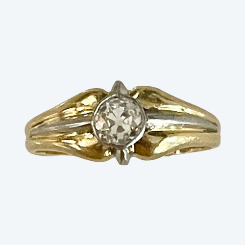 Gold, Platinum and Diamond Wedding Band Ring