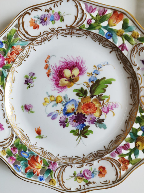 Potschappel Dresden Hand Painted Porcelain Plates