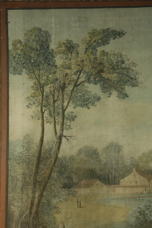 Painted canvas, in imitation of a tapestry, work from the 19th century