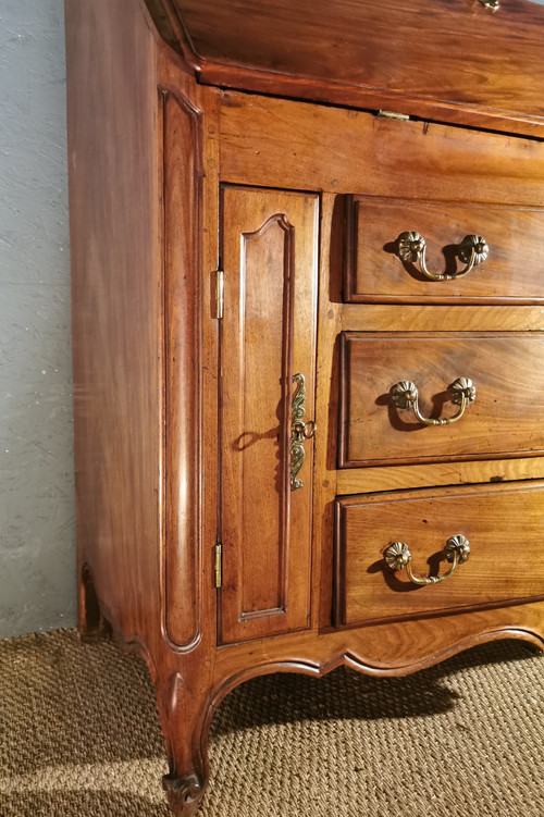 Scriban Commode In Mahogany, Nantes Work 18th Century