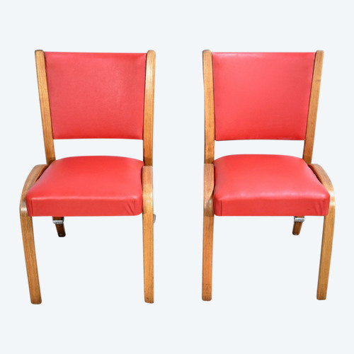 Pair of “Bow Wood” Chairs, signed H.Steiner – 1950