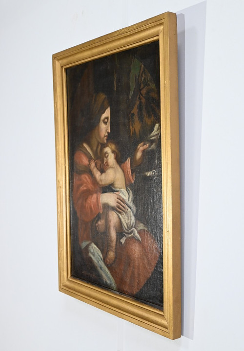 Oil Painting “Madonna and Child”, 19th century school – Late 19th century