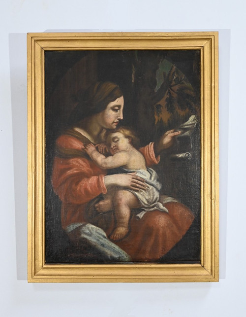 Oil Painting “Madonna and Child”, 19th century school – Late 19th century