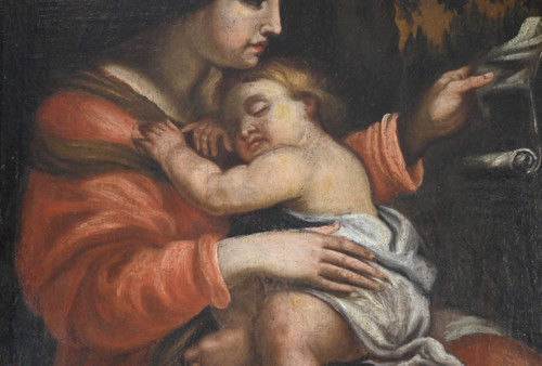 Oil Painting “Madonna and Child”, 19th century school – Late 19th century