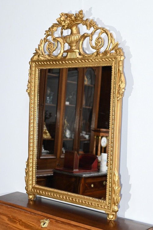 Miroir en Bois Doré, style Louis XVI - 1ère Partie XIXe