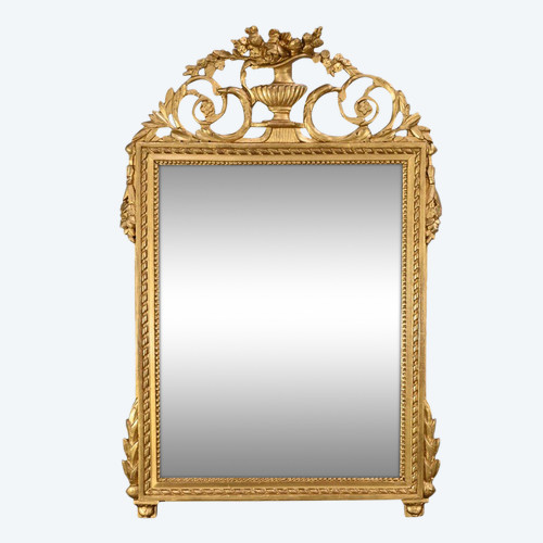 Miroir en Bois Doré, style Louis XVI - 1ère Partie XIXe