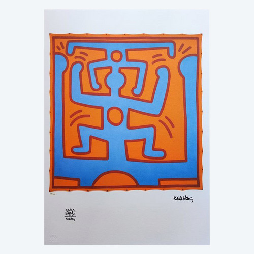 1990 Magnificent original lithograph by Keith Haring in limited edition