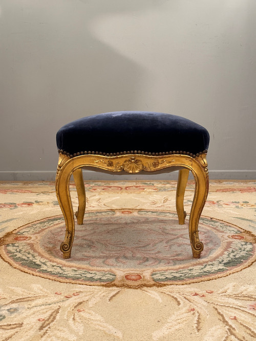 Louis XV Style Golden Wood Footrest Napoleon III Period