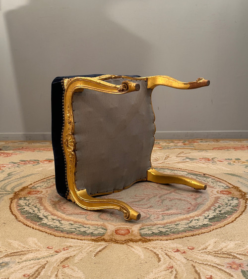 Louis XV Style Golden Wood Footrest Napoleon III Period