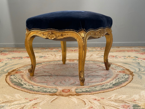 Louis XV Style Golden Wood Footrest Napoleon III Period