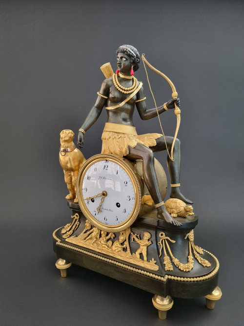 J.S Deverberie and J.J Coteau, exceptional African clock from the Consulate period.