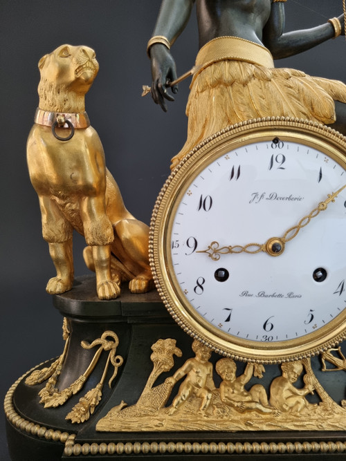 J.S Deverberie and J.J Coteau, exceptional African clock from the Consulate period.