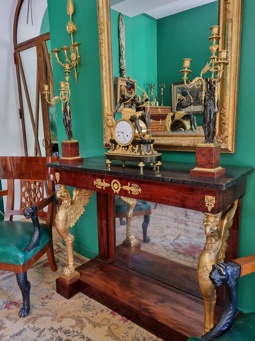 J.S Deverberie and J.J Coteau, exceptional African clock from the Consulate period.