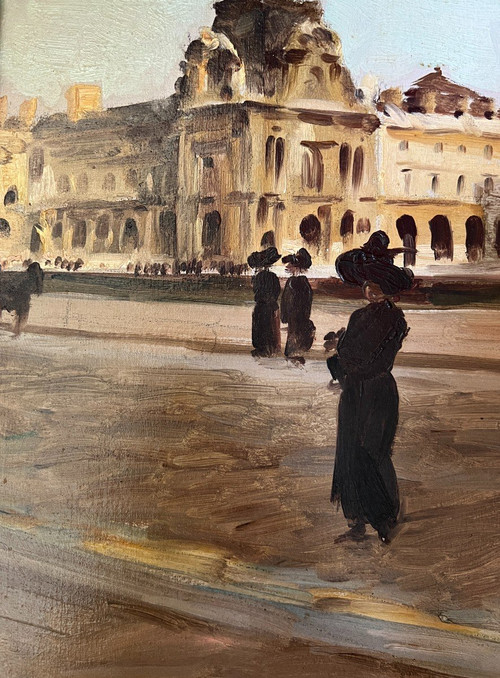 Henri Pontoy (1888-1968) - Paris, Le Louvre, Place Du Caroussel, 1911