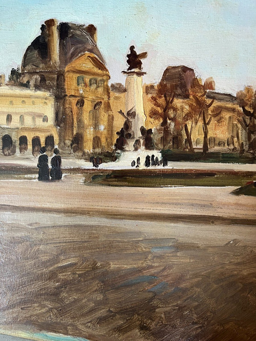 Henri Pontoy (1888-1968) - Paris, Le Louvre, Place Du Caroussel, 1911