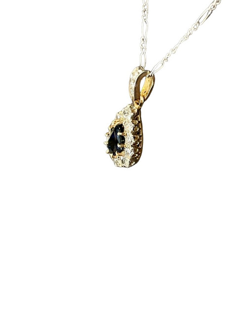 Ancien Pendentif Saphir Et Diamants