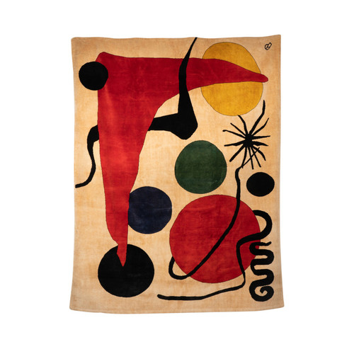 Laut Alexander Calder. Teppich oder „Green Ball“-Wandteppich. Zeitgenössische Arbeit.