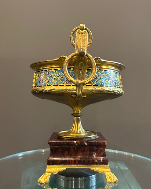 Ferdinand Barbedienne, Coupe Emaux Cloisonnés Et Bronze (1810 - 1892)