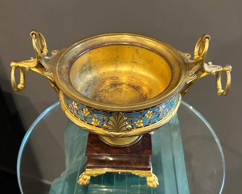 Ferdinand Barbedienne, Coupe Emaux Cloisonnés Et Bronze (1810 - 1892)