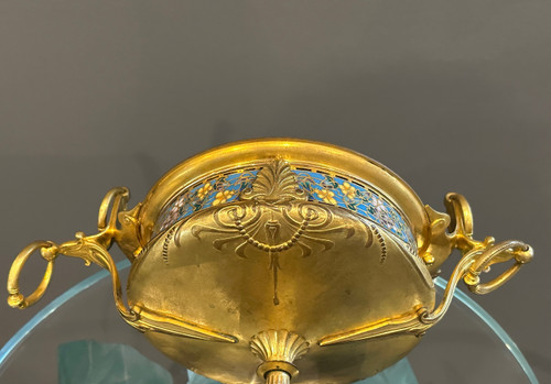 Ferdinand Barbedienne, Coupe Emaux Cloisonnés Et Bronze (1810 - 1892)