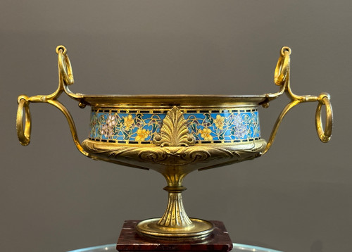 Ferdinand Barbedienne, Coupe Emaux Cloisonnés Et Bronze (1810 - 1892)