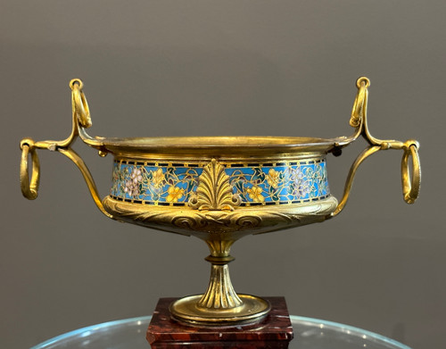 Ferdinand Barbedienne, Coupe Emaux Cloisonnés Et Bronze (1810 - 1892)