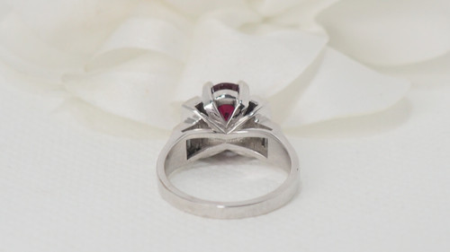 White gold ruby and diamond ring