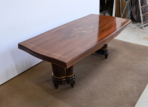 Rectangular table in Rio rosewood, attributed to J. Leleu, Art Deco - 1940