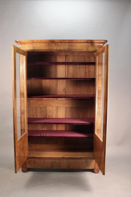 Restoration mahogany display cabinet, 19th century