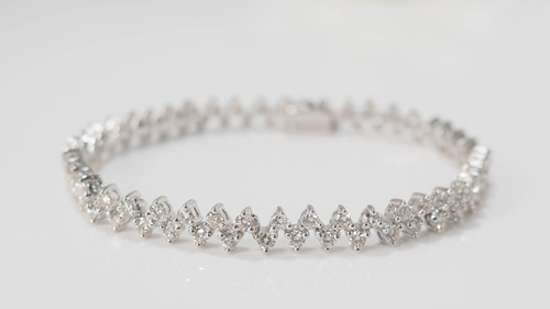 Bracelet rivière en or blanc et diamants 