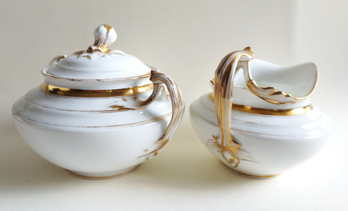 Paris porcelain Milk jug and Sugar bowl 19th century