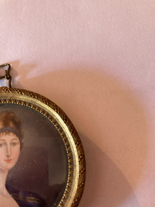 MINIATURE ON IVORY PORTRAIT OF A YOUNG WOMAN NAPOLEON III