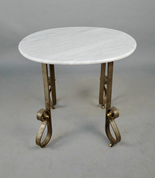 Art Deco Serving Table Marble Top