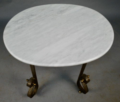 Art Deco Serving Table Marble Top