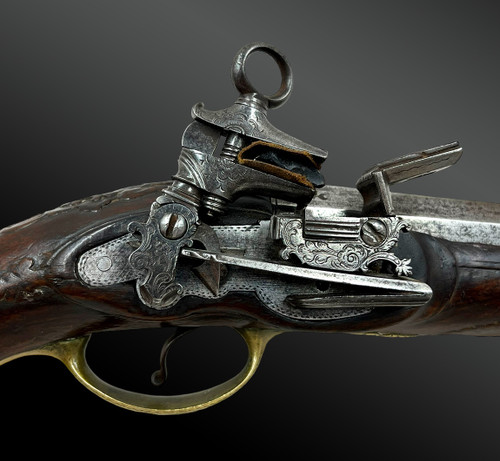 Platinum flintlock PISTOL - Spain - 18th century