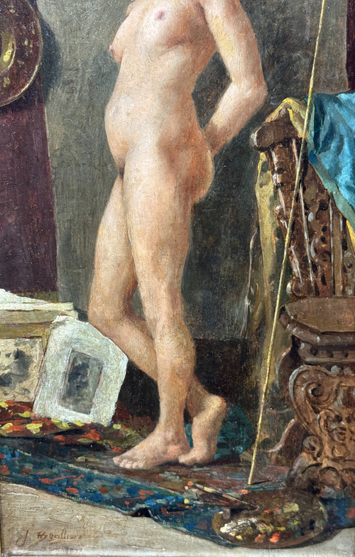 José Benlliure Y Gil (1855-1937) - Nude in the Workshop, Roma 1897