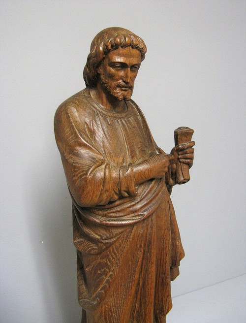 Saint En Bois Sculpté Fin XVIIIe .