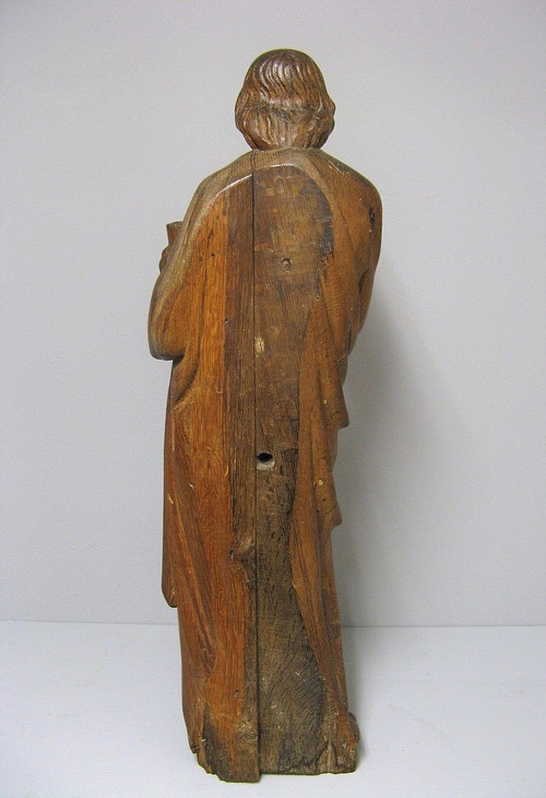 Saint En Bois Sculpté Fin XVIIIe .