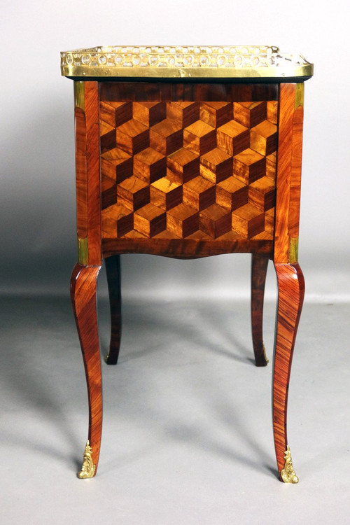 Cube Marquetry Writing Table