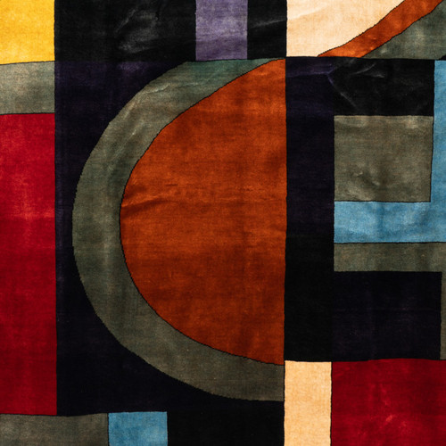 Carpet, or tapestry, geometric and in wool. Contemporary work