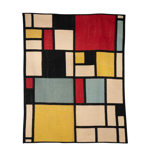 Tapis, ou tapisserie, inspiré par Piet Mondrian. Travail contemporain