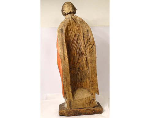 Statue Sculpture Bois Polychrome Saint Breton Crosse Bretagne Fin XVIIème