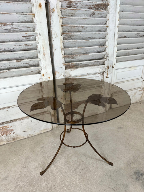 Small gilded metal side table