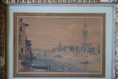 Pair Of Drawings Views Of Florence By Victor Jean Nicolle Late 18th century