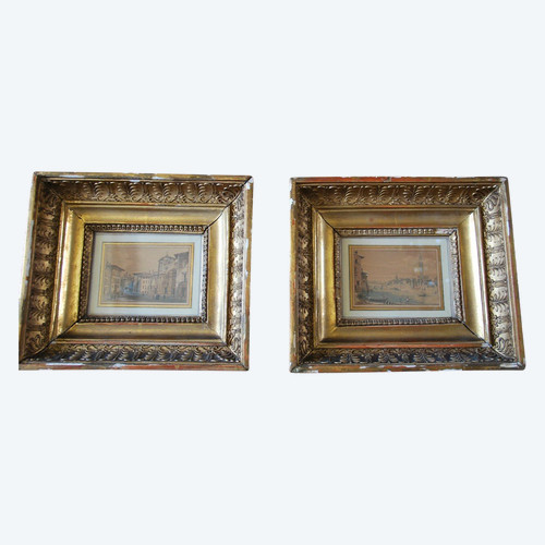 Pair Of Drawings Views Of Florence By Victor Jean Nicolle Late 18th century