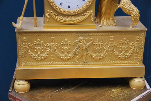 Gilded Bronze Empire Period Garden Allegory Clock 19th century