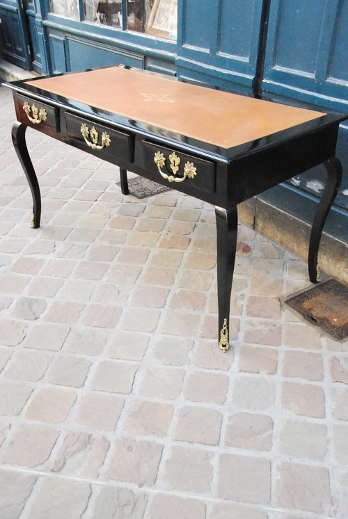 Bureau Plat Régence period Blackened wood 18th century