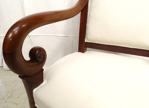 Petit Fauteuil d'Enfant Restauration Acajou Enroulement XIXÃ¨me SiÃ¨cle