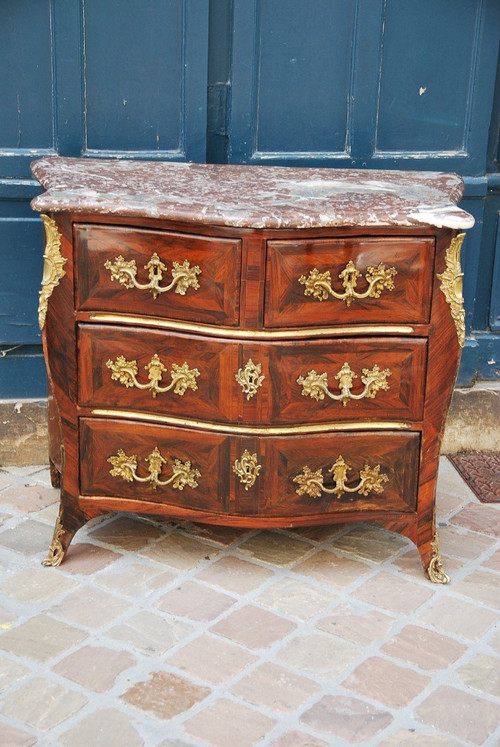 Regence chest of drawers Stamped De Nicolas Berthelmi 18th century