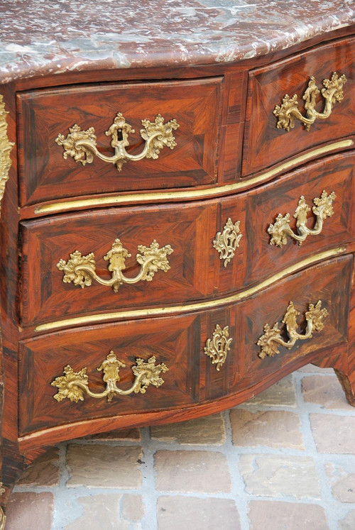 Regence chest of drawers Stamped De Nicolas Berthelmi 18th century